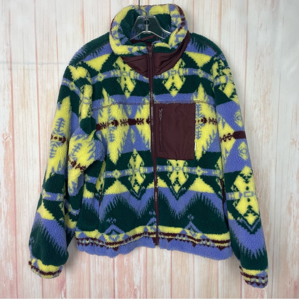 Wrangler Western Print Sherpa Fleece Jacket NWT (M)
